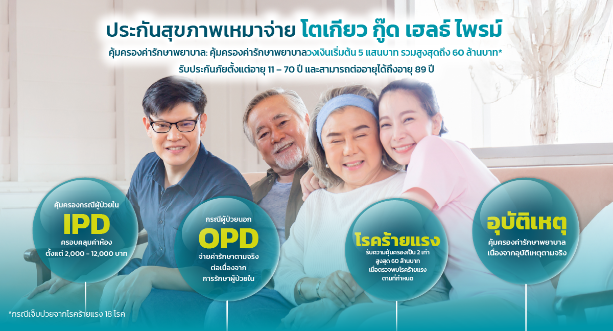 ลูกดูแลพ่อแม่ด้วยประกันสุขภาพเหมาจ่าย