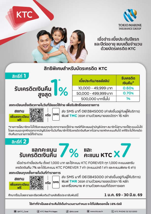 โปรโมชัน KTC สำหรับลูกค้าโตเกียวมารีน